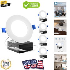 Sunco 4 Inch LED Recessed Lights, Slim Canless Ceiling Lighting, 650 LM, 10W ...