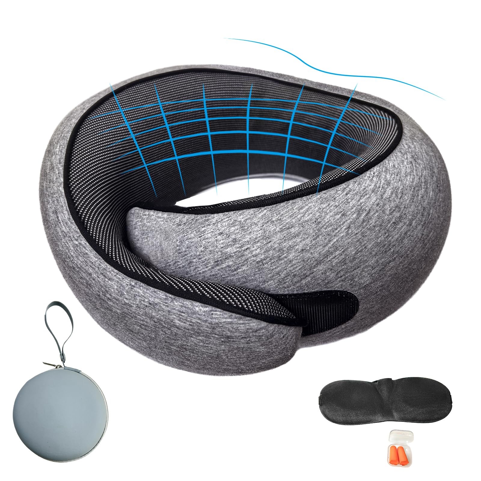 2025 Premium Memory Foam Travel Neck Pillow with 360° Ergonomic Support-image