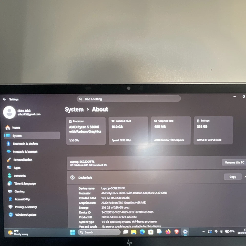 HP EliteBook 845 G8 · Ryzen 5 5600U · 16GB · 256GB, photo 2 of 5