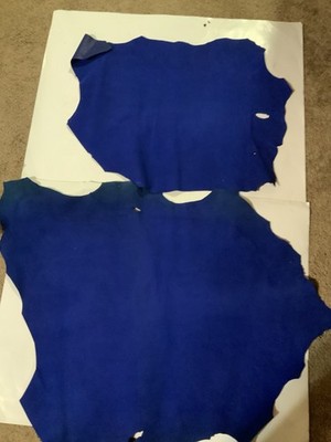 2 Pc Blue Leather Hide Suede Pelt 25 X 20 21 X 16