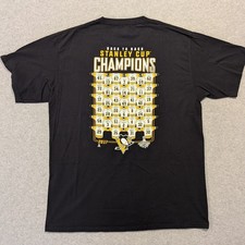 Pittsburgh Penguins T-Shirt Large Stanley Cup 2017 Back to Back Jerseys NHL