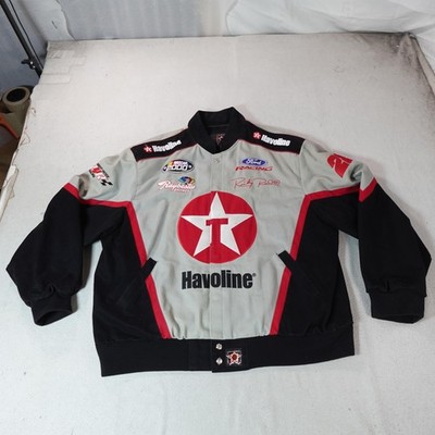 Vintage Ricky Rudd Jacket Mens 2XL Gray NASCAR Texaco Havoline JH Design 28