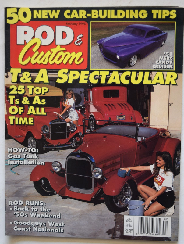 ROD & CUSTOM MAGAZINE - FEBRUARY 1994 - gas tank installation + more
