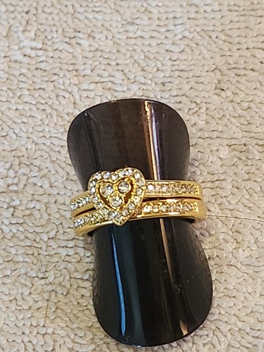 Ladies Fashion Wedding Ring set in Gold Tone and Rhinestones...Free ...