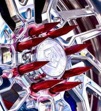32 True Spike Big Fat 916-18 Lug Nuts 7.50 Tall Long For Pick Up Trucks Red 32 True Spike Big Fat 916-18 Lug Nuts 7.50 Tall Long For Pick Up Trucks Red