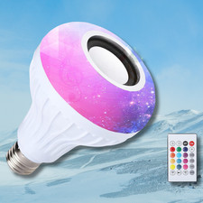 E27 RGB LED Wireless Bluetooth Bulb Light Speaker 12W Music Play Lamp Party Home