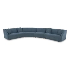 Moe's Home Collection Fraser Modular Sectional Fabric Blue