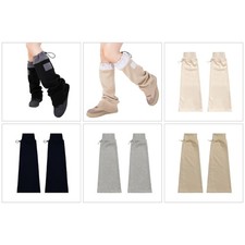 Women Knitted Baggy Leg Warmers Socks Punk Girls Boot Covers Japanese Streetwear