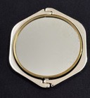 Vintage Shiseido Folding Compact Mirror Gold Tone w/Red Case Travel Vanity Japan — photo 8