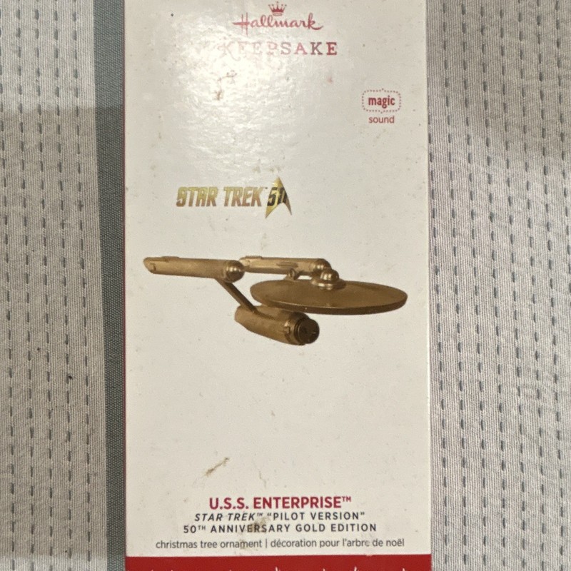 Hallmark Keepsake Star Trek U.S.S. Enterprise Pilot 50th Gold Edition Ornament
