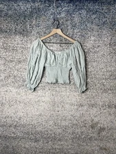 Grade & Gather Women’s Blue Peasant Blouse Size Small