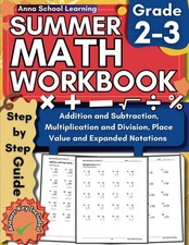 Summer Math Workbook Grade 2-3, With Addition, Subtraction, Multiplication, ...