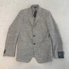 Banana Republic Blazer Mens 38R Gray Slim Fit Tollegno 1900 3DWool Blend Stretch