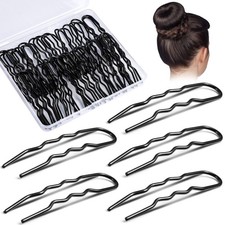50pcs 3in U-Shaped Curved Bobby Pins for Thick/Thin Long Curly Hair Box