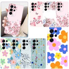 Soft TPU Phone Case For Samsung Galaxy A54 A36 A15 A16 S25 Pretty Flowers Cover