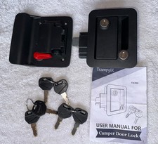 Engineering Plastic Camper Door Lock, RV Door 1 Pack of Door Latch Only Black