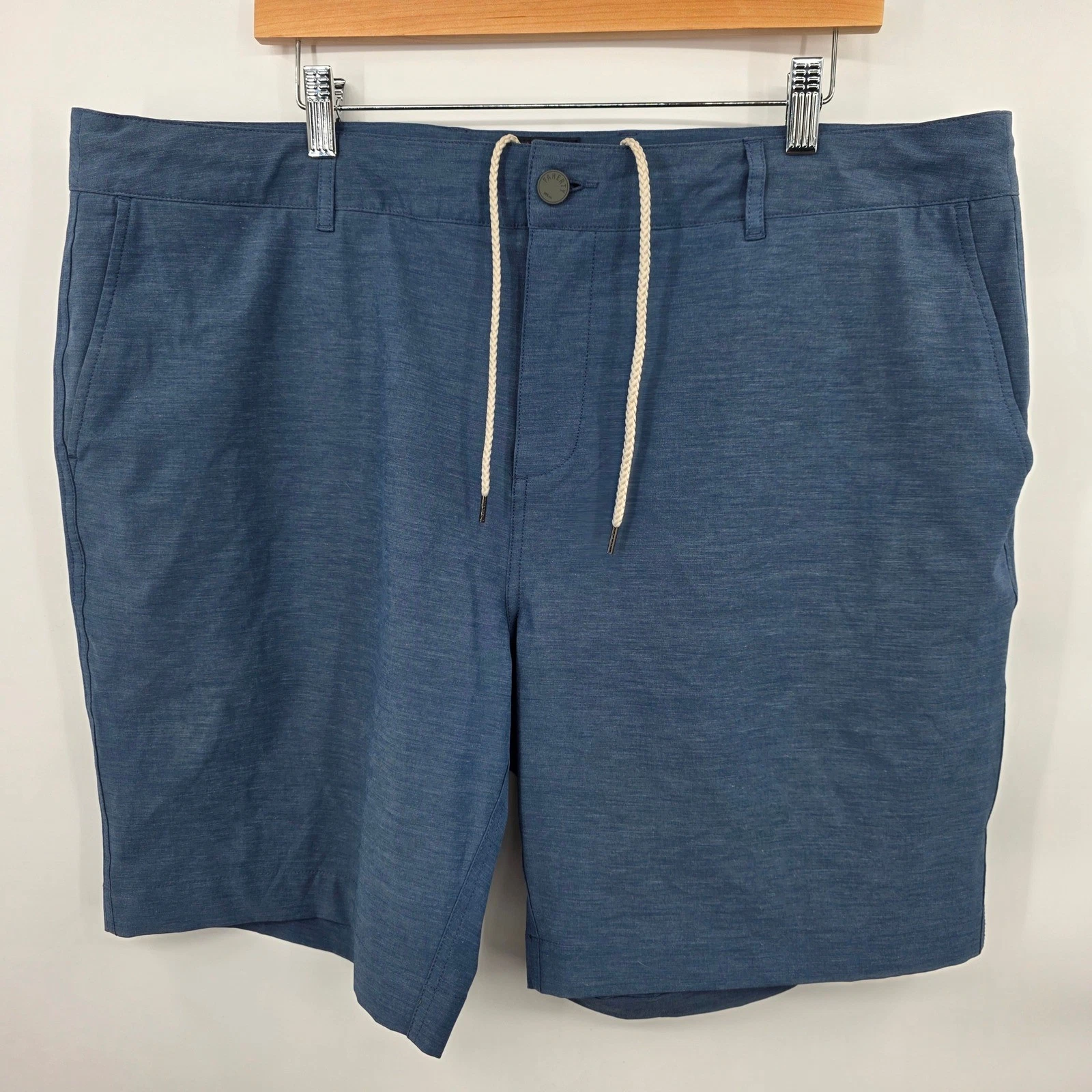 Faherty All Day Hybrid Shorts Mens 40 Blue 8.5" Inseam Stretch Quick Dry