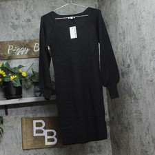 Nine West Womens Squareneck Sweater Dress WW14Y307RS1 Black M