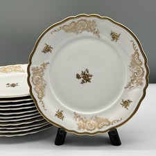 Set 12 PIATTI DA DESSERT WEIMAR stile Katherina nero contorno ROSE oro Josefine