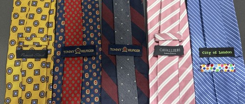 Lotto di 5 cravatte uomo 3 100% seta valore settimana Tommy Hilfiger Cavalieri T6 " - Foto 2 di 2