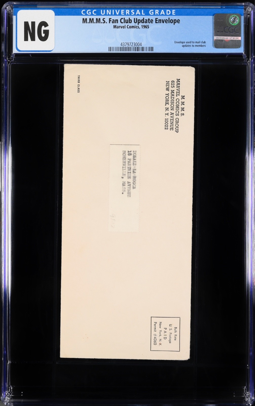 M.M.M.S. Fan Club Update Envelope CGC Merry Marvel Marching Society ...