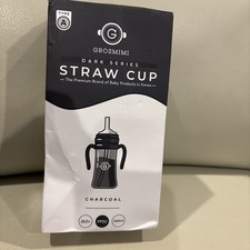 Grosmimi  Spill Proof Type A Magic Sippy Cup With Straw And Handles  Charcoal