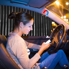 Car Side Window Sun Shade Car Curtain Pleated Silky Suction Magnetic blackopaqu