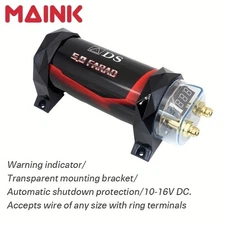 Car Audio Capacitor,5.0 Farad Digital Capacitor - 3000W Peak,Protection for Amp