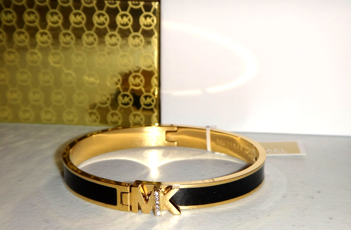Michael Kors Haute Yellow Gold & Black Enamel Bangle  display picture 2
