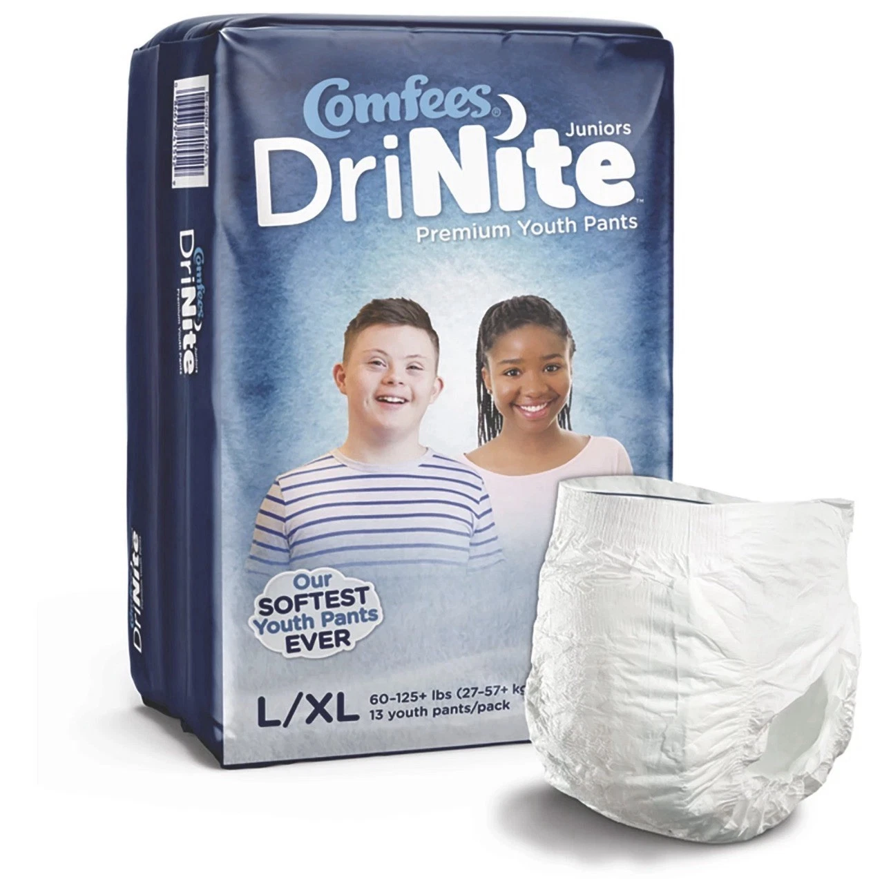 3 Pkgs qty 39 Comfees DriNite Juniors Youth Absorbent Underwear L/XL 60-125 lbs