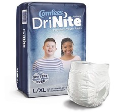 3 Pkgs qty 39 Comfees DriNite Juniors Youth Absorbent Underwear L/XL 60-125 lbs