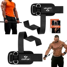 Weight Lifting Straps with D Rings, 2 in 1 Heavy Duty Gym Wrist Straps for Men, 