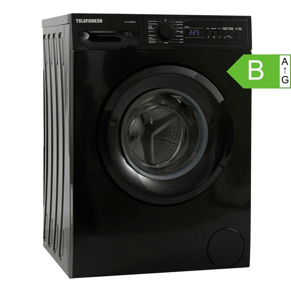 Waschmaschine Frontlader 9Kg Schwarz 1400U Mengenautomatik Inverter-image
