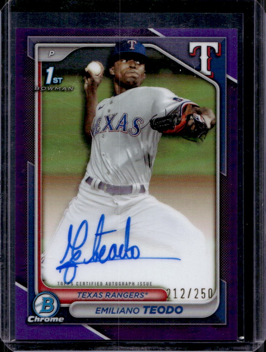 Emiliano Teodo 2024 Bowman Chrome #CPA-ETE Auto Purple Refractor /250