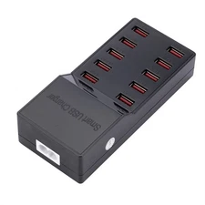 10-Port Durable Multi USB Charger Station Hub Wall Fast Charging Power Adapter
