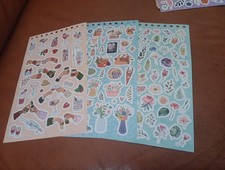 3X STICKERS FOR SCRAPBOOKING/JOURNALS 24x14 CM ST478 /FLOWERS/Love