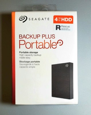 New Seagate Backup Plus Portable 4TB External USB 3.0 Hard Drive - Black