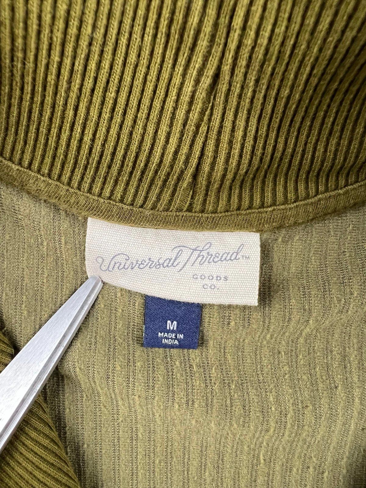 Universal Thread Olive Green Ribbed Half-Zip Swea… - image 3