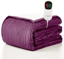 Homemate Heated Blanket Electric 50 Inch x 60 Inch, 07 - Lavender(striped) 