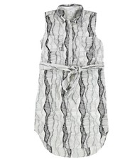 bar III Womens Printed Sash Shirt Dress