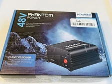 Aokeo 1-Channel 48V Phantom Power Supply with Adapter, Bonus+XLR 3 Pin Cable for