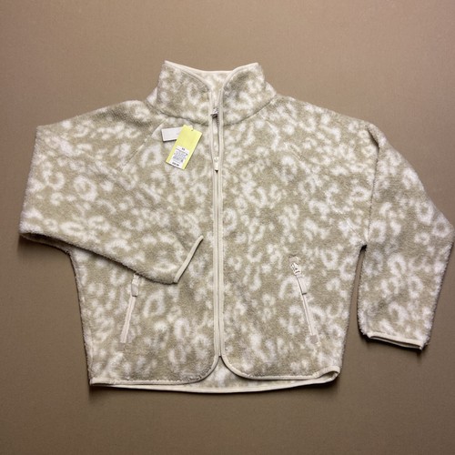 All In Motion Womens Sherpa Fleece Jacket Cream Mock Neck Zip Up Pockets XS New - 第 1/9 張圖片