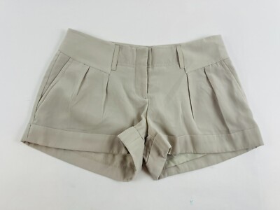 Express Shorts Women's Size 2 Tan Silky Hook and Eye *Buttoned back Pockets