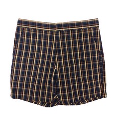 Vtg 60's Greentree Men Casual Blue SHADOW PLAID Check MOD Walking Golf Shorts 34