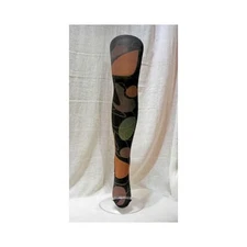 Girardi "Stravagante" 70 Dn Black/Multi Circles & Scrolled Patterned Tights 