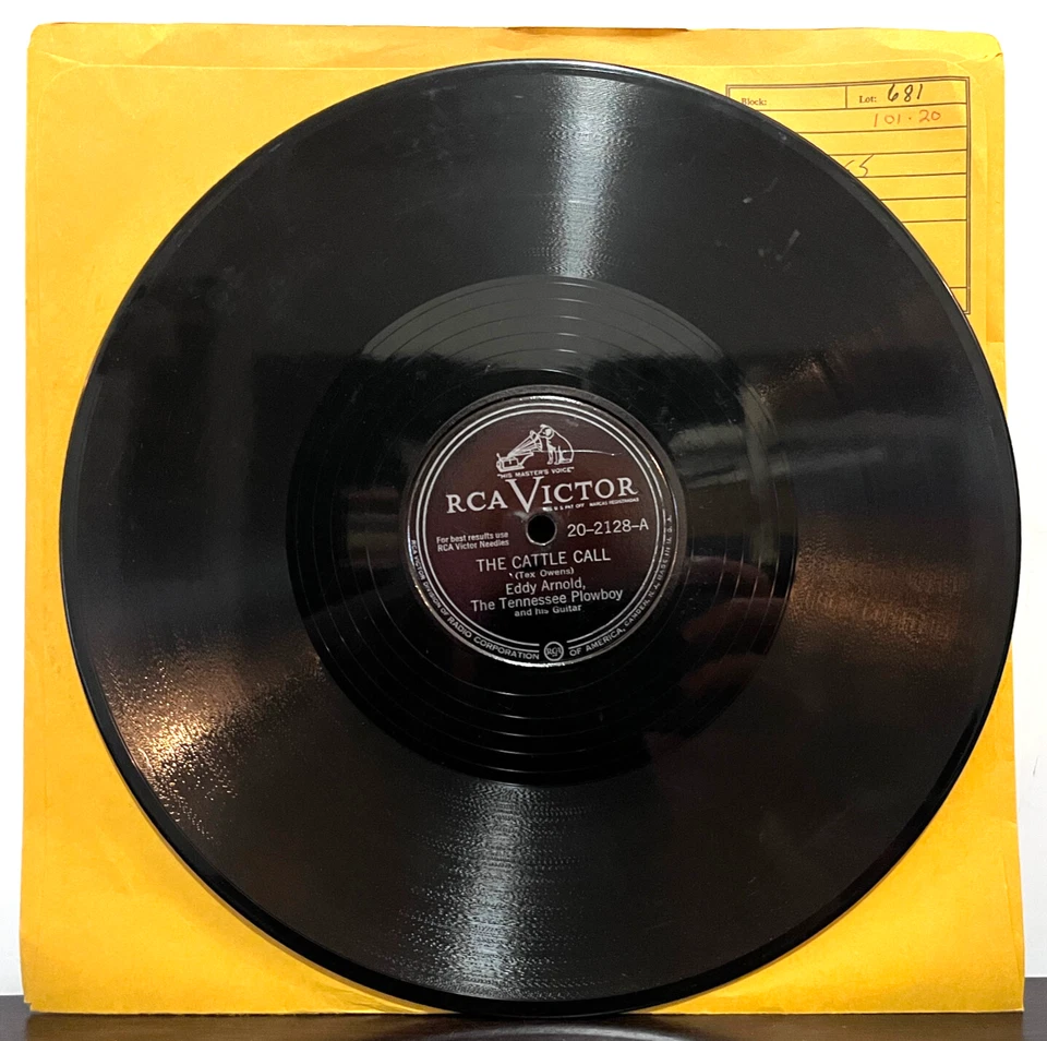 EDDY ARNOLD - The Cattle Call / I Walk Alone (1947) 10" Shellac 78RPM Record - E - Image 2 of 4