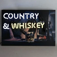 Neonetics 5JRCAW Junior Country & Whiskey Man Cave Light Neon Sign 18"x12"