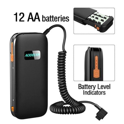 AODELAN External Flash Battery Pack Battery Power Bank for Nikon