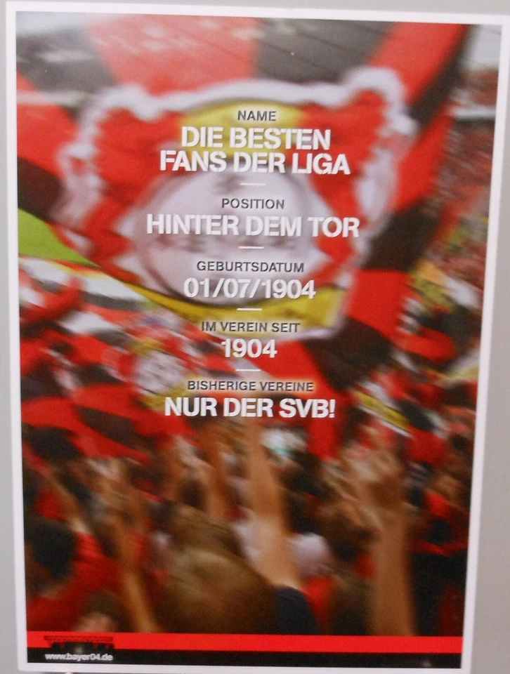 Bayer 04 Leverkusen Die besten Fans der Liga Fan Card Saison 2013/2014 FP5 - Bild 2 von 2