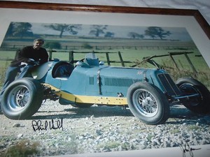 John Lamm Phil Hill Prince Bira's B Type Era Photo Print Signed Frame 22 x 18